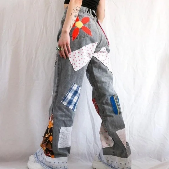 upcycled handmade jeans - Picture 2 of 4